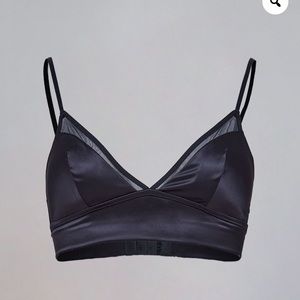 Real 100% Silk black bra with removable thin pads